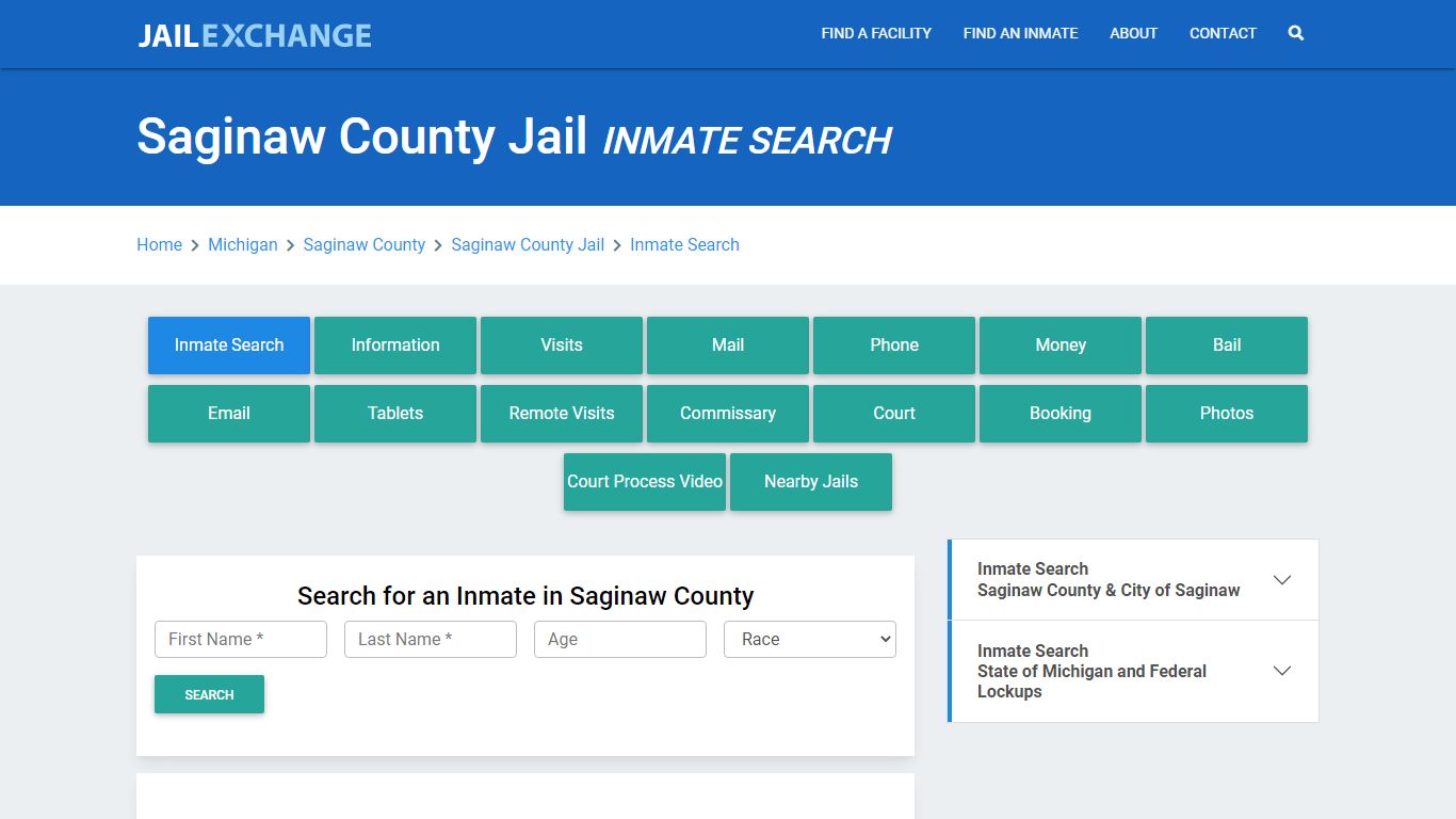 Saginaw County Jail, MI Inmate Search: Roster & Mugshots