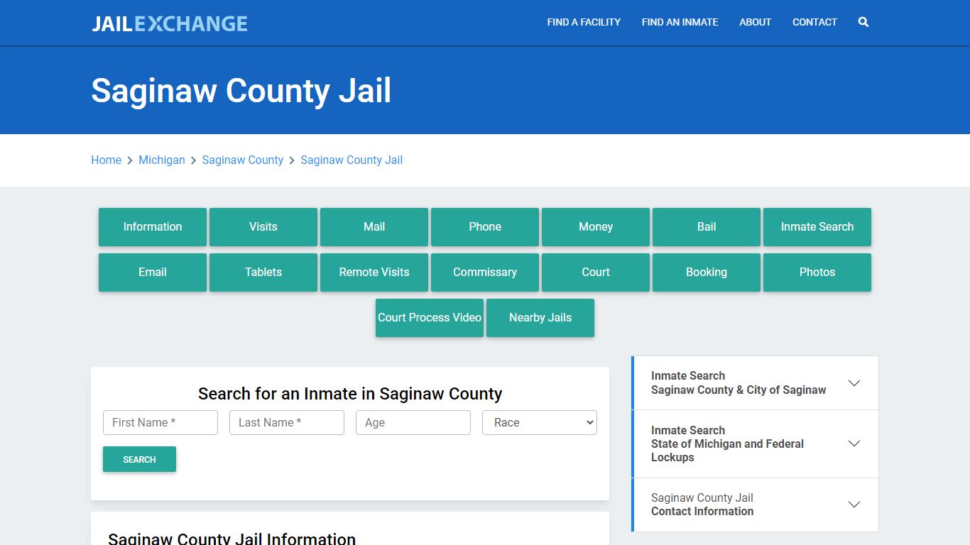 Saginaw County Jail Roster Lookup, MI, Inmate Search